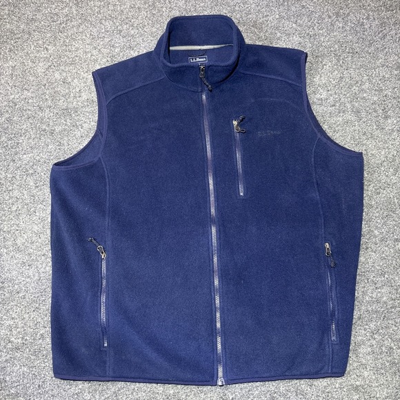 L.L. Bean Other - LL Bean Vest Mens XXL Blue Full Zip Polartec Fleece Zipped Pockets-EUC